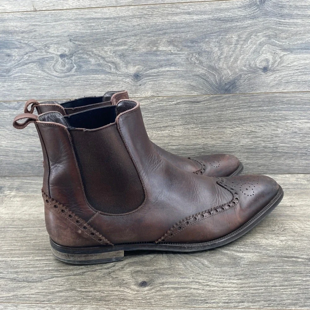 To Boot New York Chelsea Boots Mens 11.5 Brown Leather Wingtip Brogue 1283
